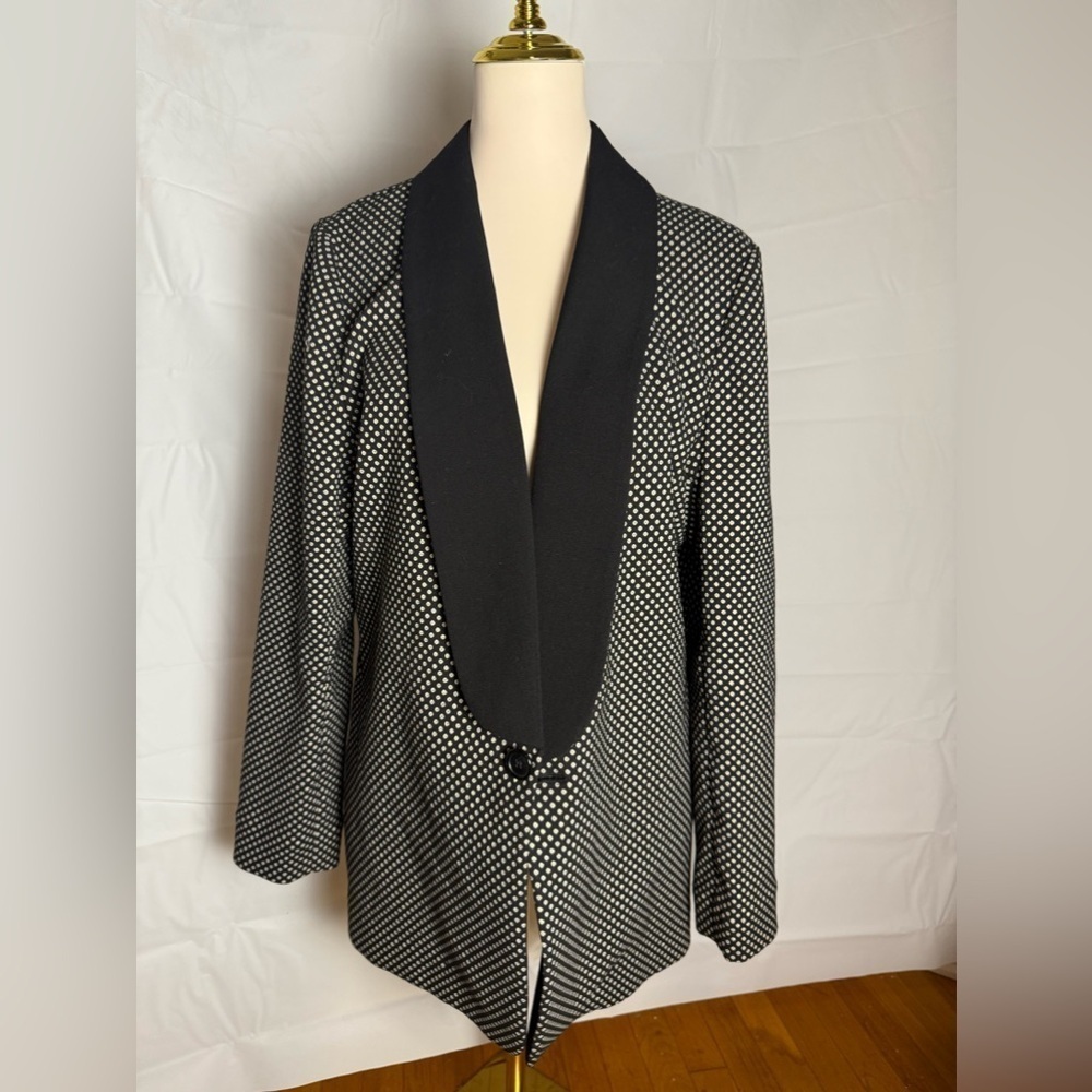 The Limited Gold and Black Blazer with Shawl Collar